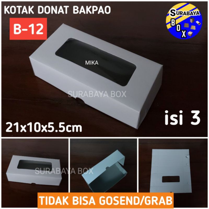 

isi 50 KARDUS DONAT BAKPAO ISI 3 PUTIH POLOS KOTAK DUS KUE ROTI BOX PACKING