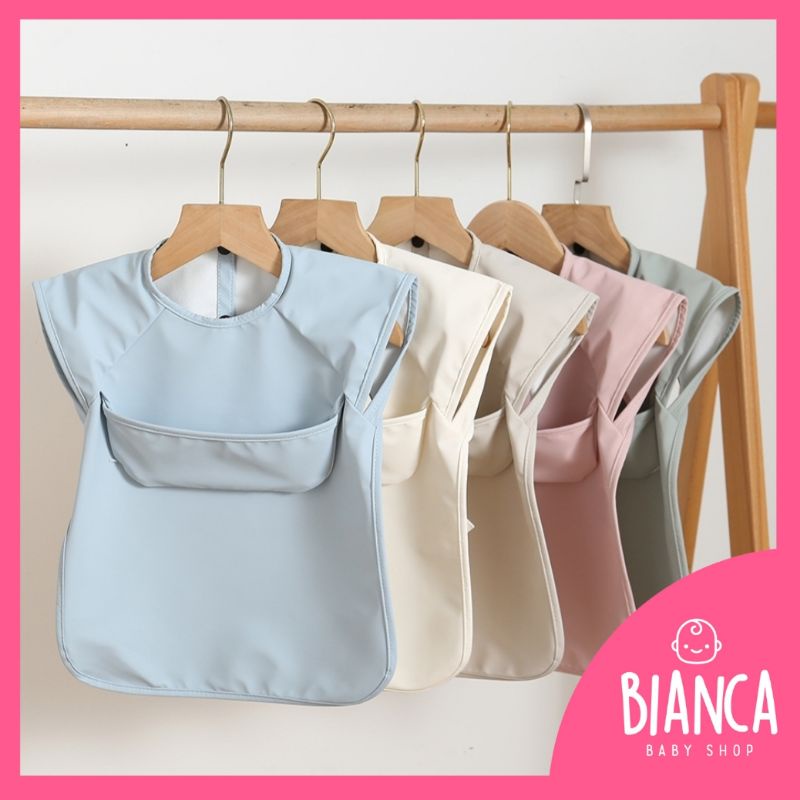 BIANCA - Bibs Anak / Slabber Anak Lengan Pendek Polos PREMIUM DENMARK