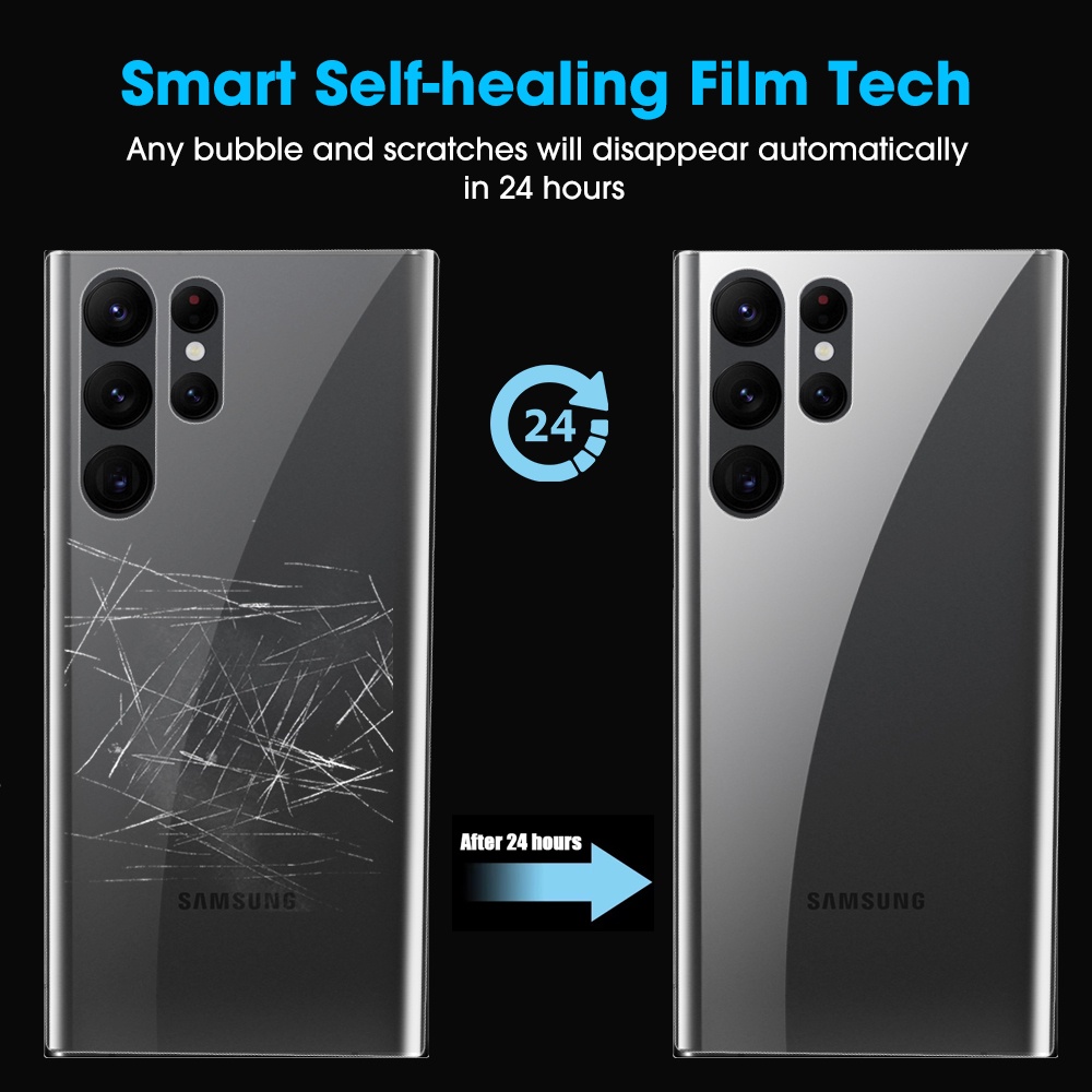 Untuk Samsung S22 HD Hydrogel Film Phone TPU Back Cover Pelindung Layar Belakang Anti Gores Anti-fingerprint Anti-drop Water-proof Cakupan Penuh Telanjang Logam Merasa