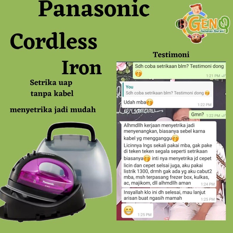 Setrika Uap Tanpa Kabel Panasonic Cordless Iron NI-WL41 GARANSI RESMI PANASONIC