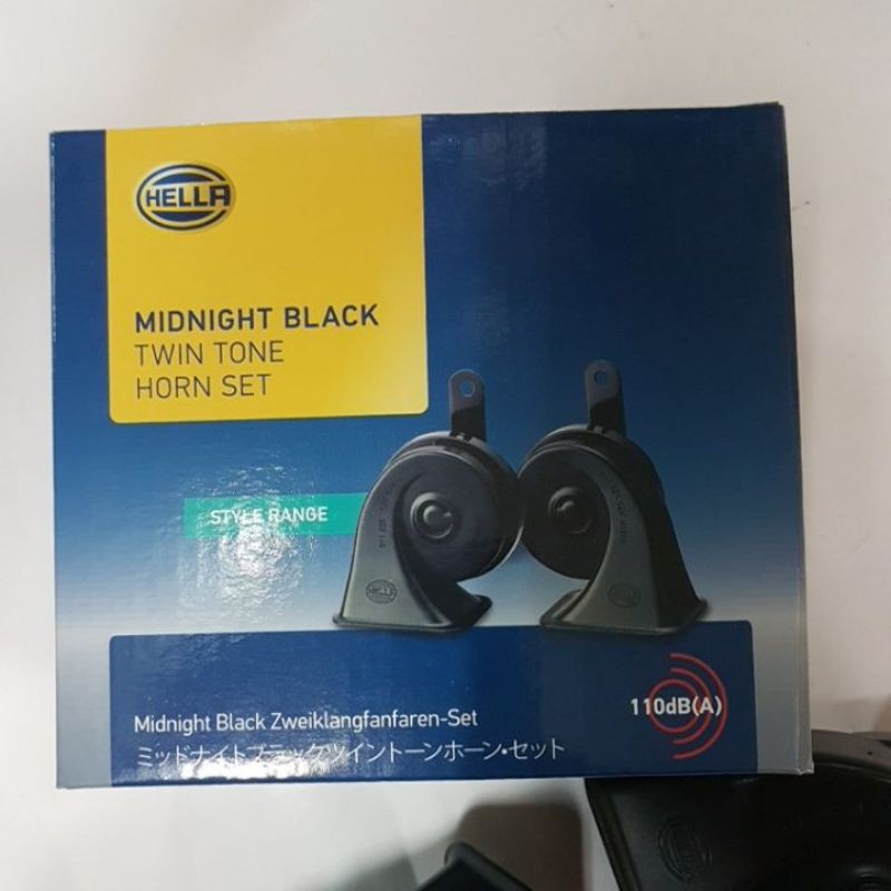 klakson keong Hella Midnight Black 12v