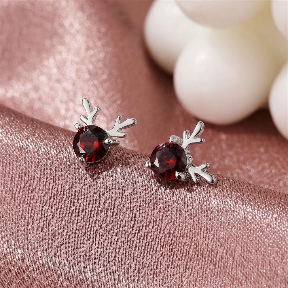 Lily 1pasang Tanduk Ear Studs Perhiasan Hadiah Natal Untuk Wanita Gadis Yilu Has You