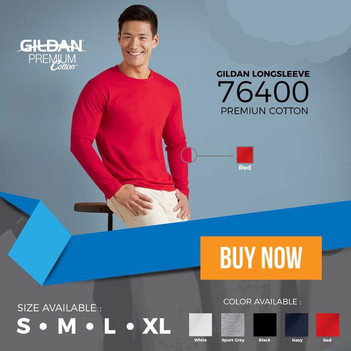 Kaos Polos Gildan Lengan Panjang Sport Grey High Quality