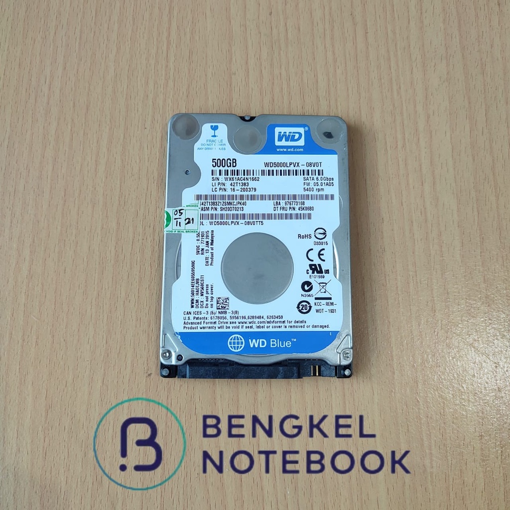 Hardisk Laptop HDD 500GB WD 2.5''