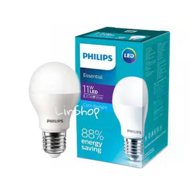 LED ESSENTIAL PHILIPS 11 WATT / LED PHILIPS 11 w. Cahaya Putih