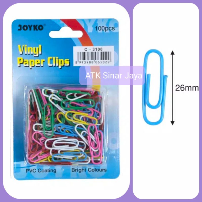 

Paper clip warna Joyko C-3100 isi 100pcs/ trigonal clips no.3 / no.1