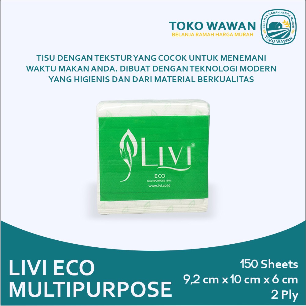 Jual Tissue Livi Eco Multipurpose Sheets Tissue Meja Shopee Indonesia