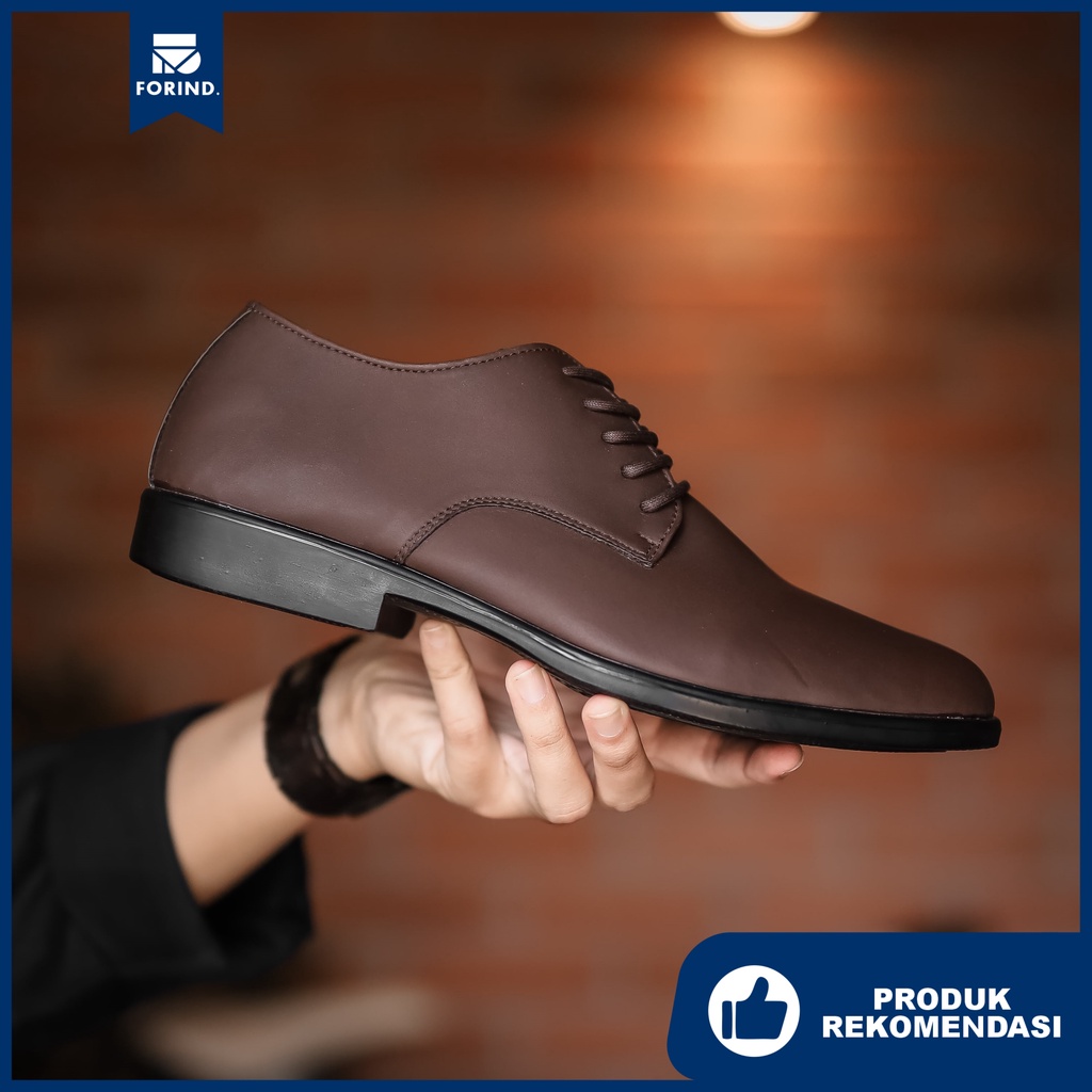 Derby Brown | Sepatu Pantofel Formal Kasual Kerja Kuliah Pria Cowok Men Lokal Laces | FORIND x Worka