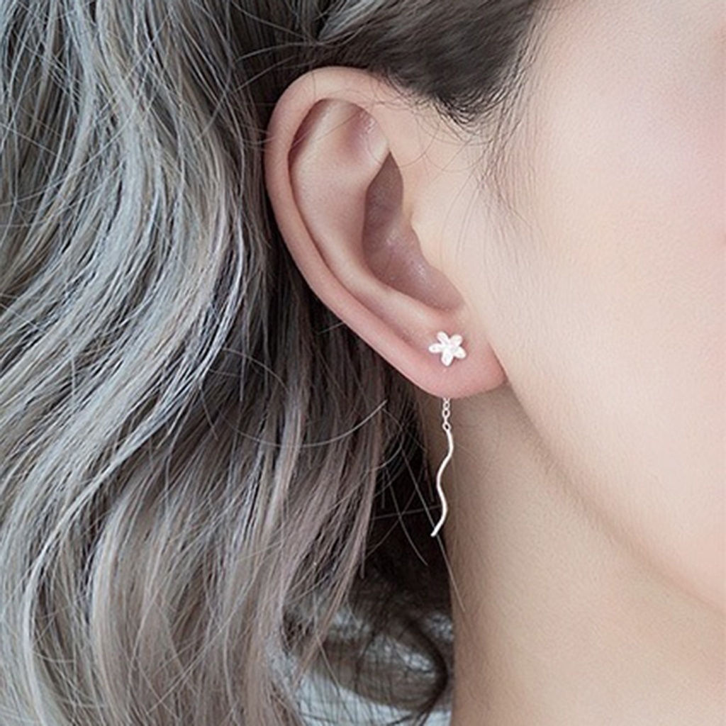 1 Pasang Anting Panjang Desain Bunga Dandelion Untuk Wanita