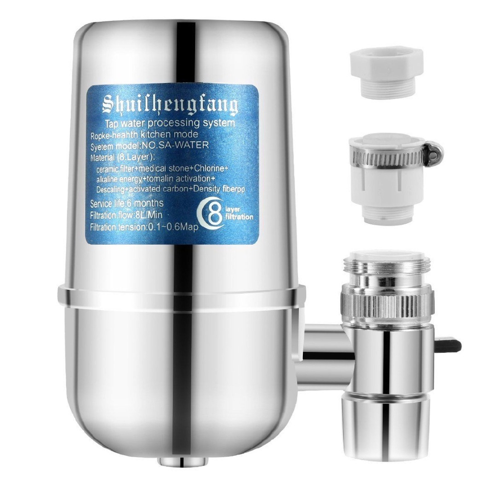 Household Tap Faucet Water Filter Purifier System Kitchen Chrome