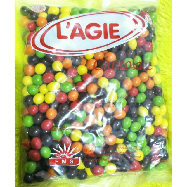 

L'agie feby peanut/isi kacang-500gr-kemasan repack-manis-gurih-renyah-coklat murah-cemilan enak