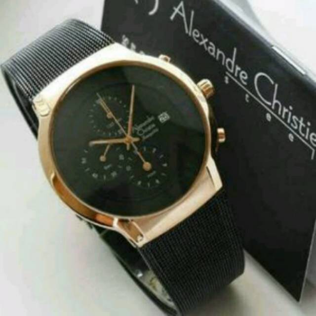 ALEXANDRE CHRISTIE / Jam Tangan Pria Alexandre Christie Original Date Cronograph Aktif Rantai Pasir