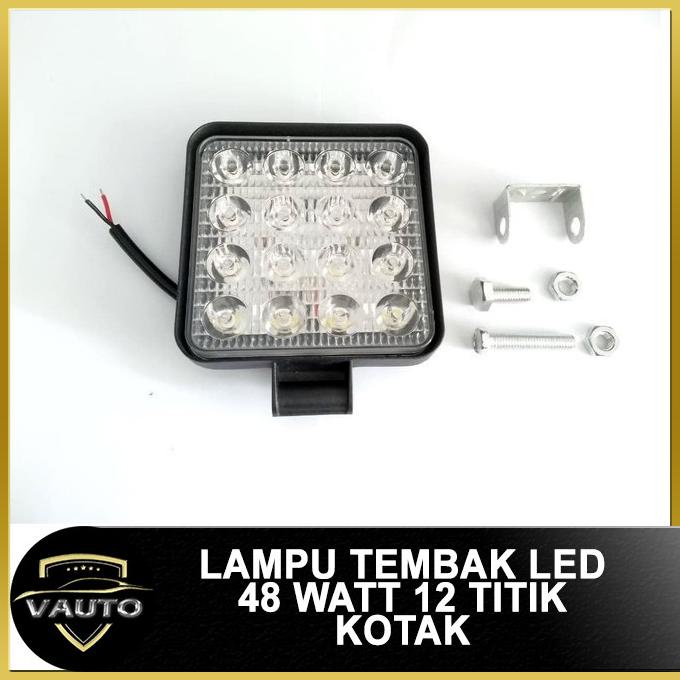 Lampu Tembak Mobil LED 48 Watt 16 Titik Sorot Kotak Tipis Besi Babet vaut05 dijamin