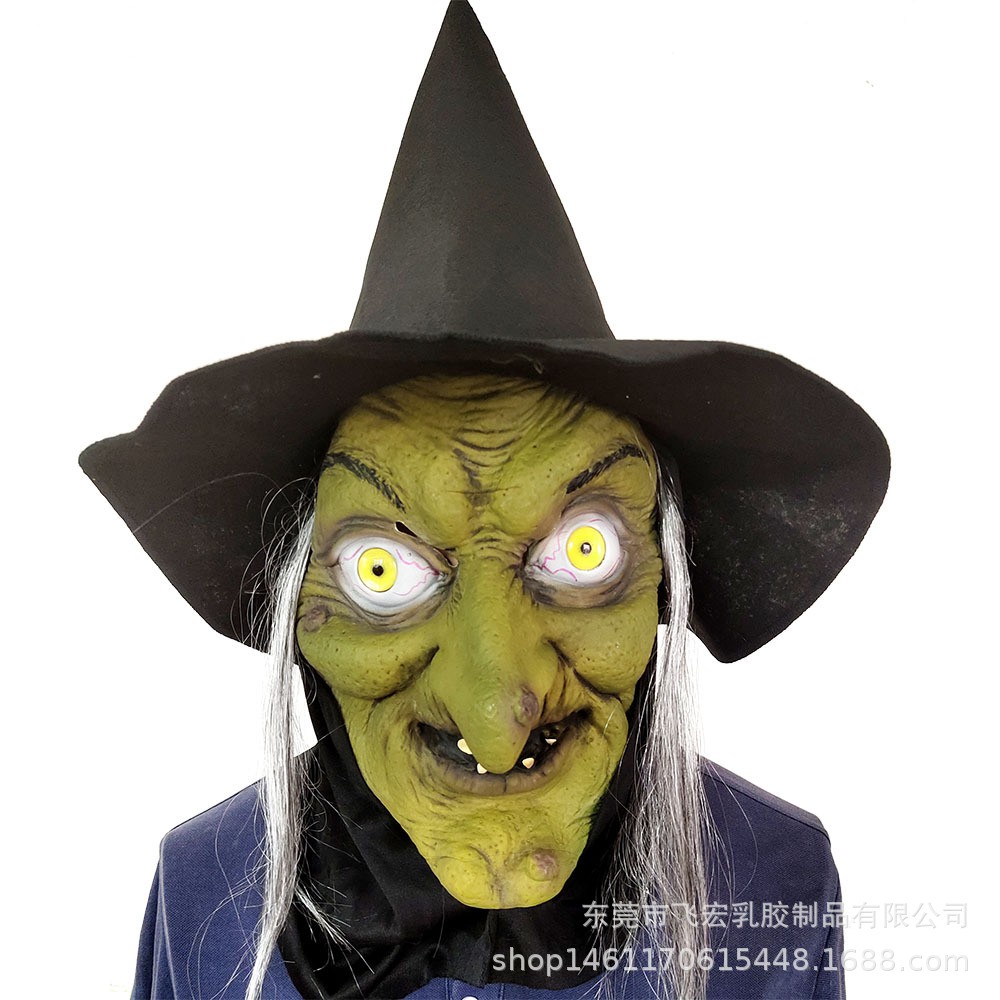 TOL-30 topeng latex karet full head witch penyihir nenek sihir halloween mask