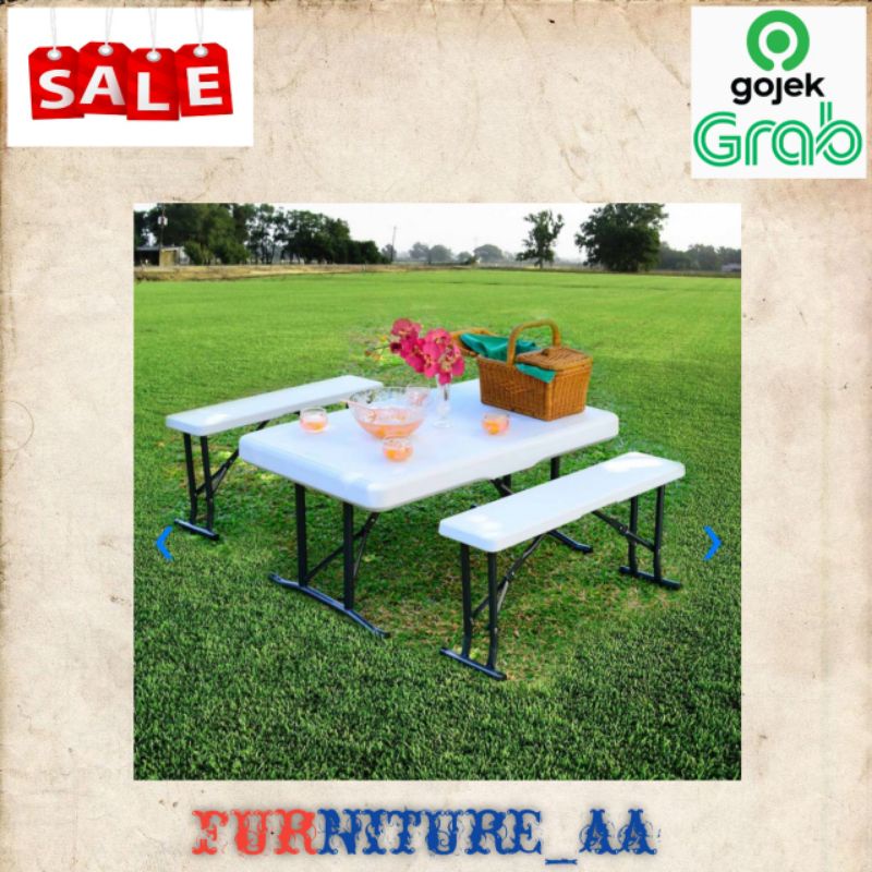 Meja dan kursi lipat set krisbow original
