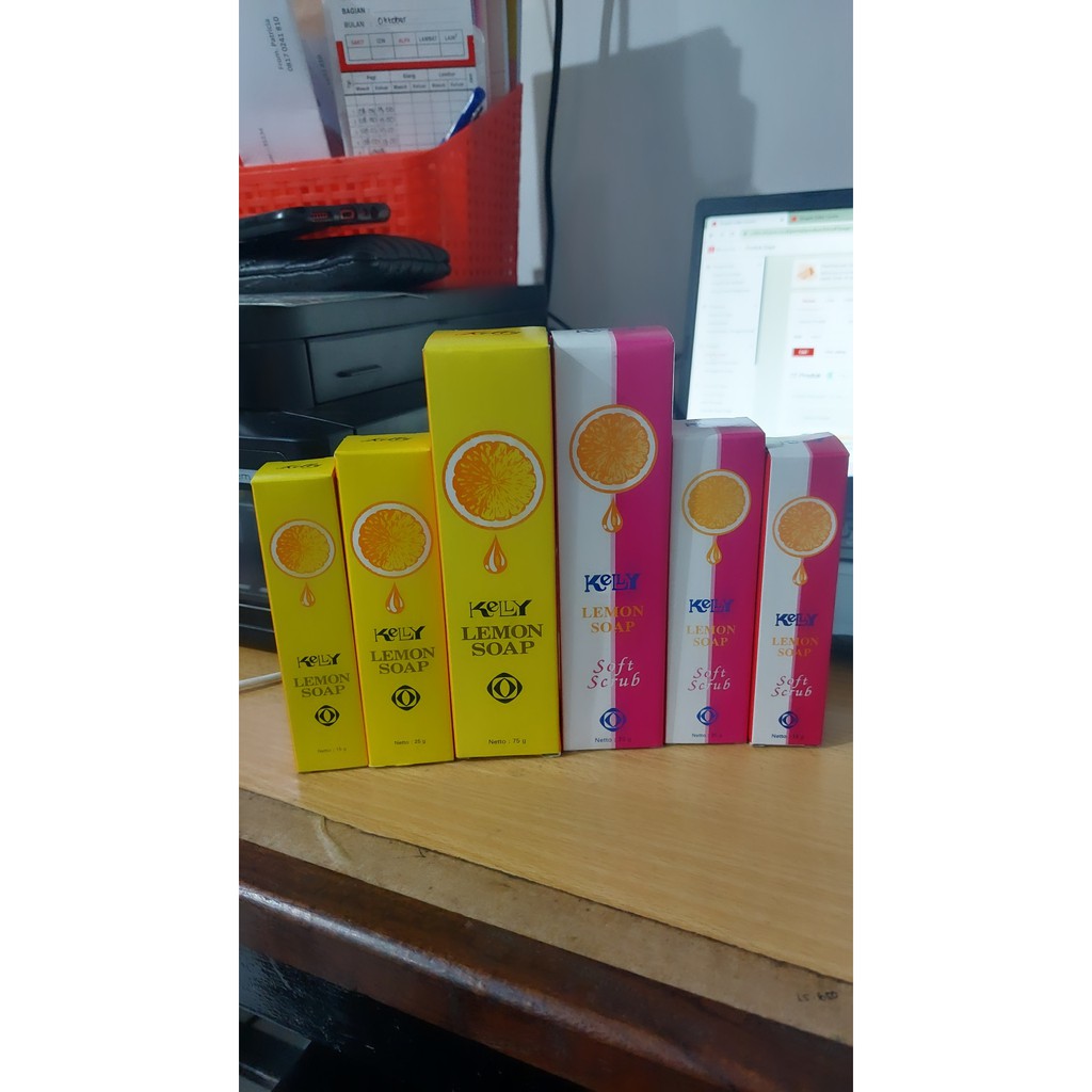 KELLY Sabun Wajah Lemon Soap &amp; Lemon Soap Soft Scrub