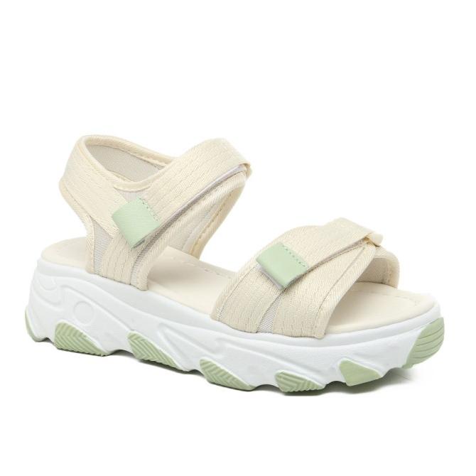 PVN Micha Sandal Tali Wanita Cream Black 241