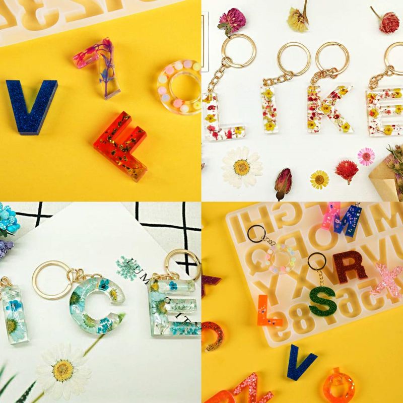 236 pcs / Set Cetakan Resin Epoksi Bentuk Angka DIY Cetakan Perhiasan Pendant Kalung Cetakan Resin