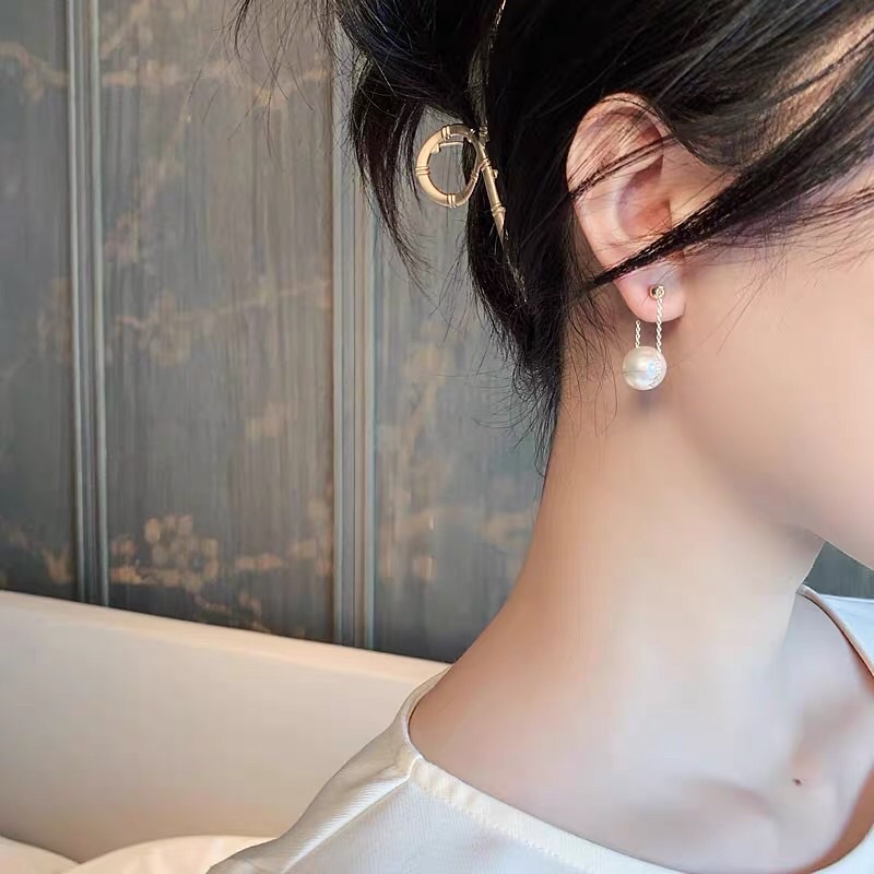 Anting Titanium Mutiara Trending Vintage Korea Fashion Style