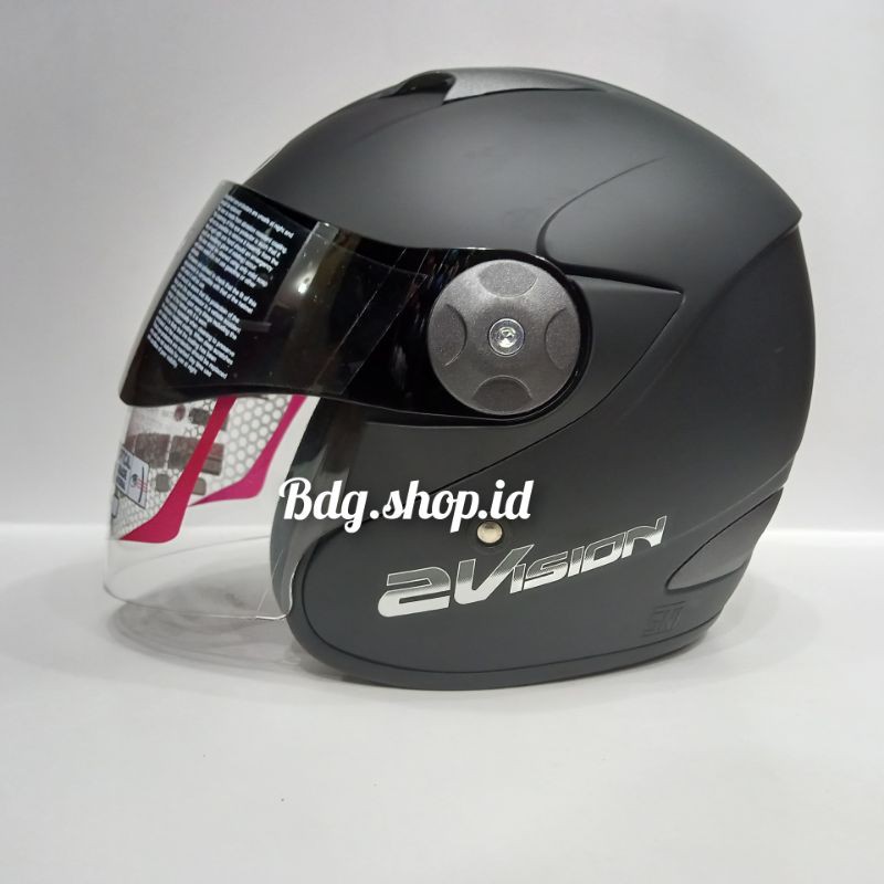 Helm kyt 2 vision solid halpace-Hitam dop