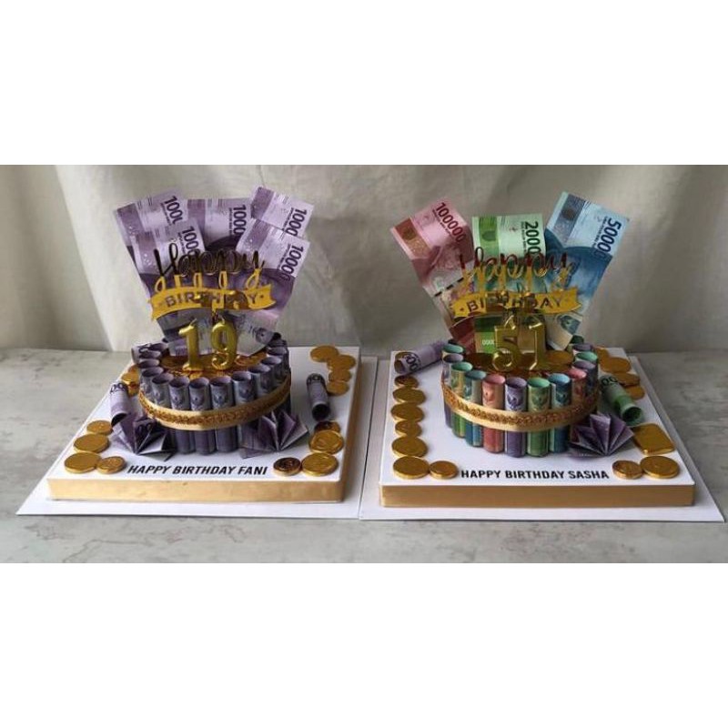

money bouquet cake