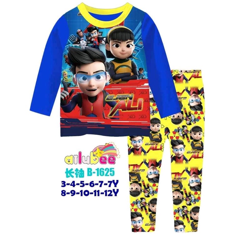 3Y 4Y - EJEN ALI BAJU TIDUR PIYAMA ANAK COWOK AILUBEE B1625