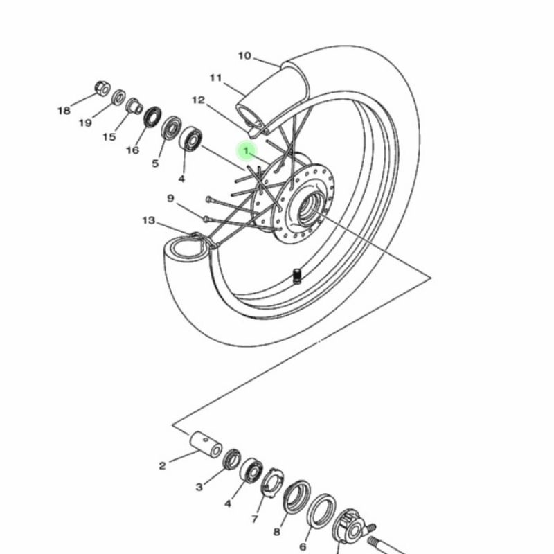 TROMOL DEPAN RX KING ORI YGP RXKING RX-KING FRONT HUB