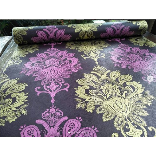 Wallpaper Murah - Wallpaper Dinding Stiker Dinding - Wallpaper Dinding Minimalis - Motif Batik Ungu