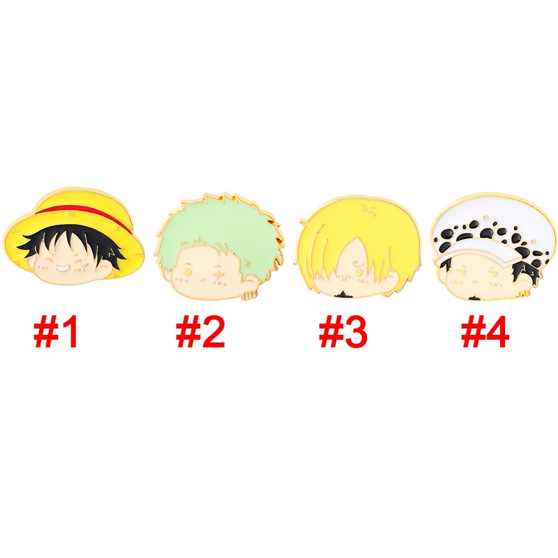 Bros Pin Enamel Desain Anime One Piece Luffy Zoro Rasanji Avatar Untuk Suvenir