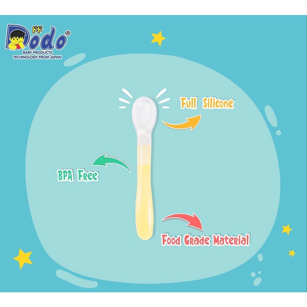 Baby Silicone Spoon Food Grade Sendok Makan Bayi &amp; Anak Sendok Anak Mini Sebaguna Sendok Balita Baby Dodo BPA Free