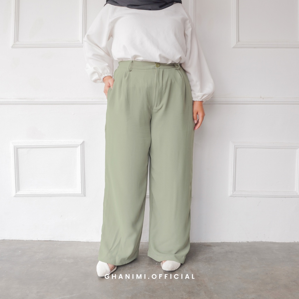 Ghanimi - Arula Pants Big Size / Celana Jumbo Highwaist / kulot jumbo casual formal / kulot kerja jumbo / celana kerja