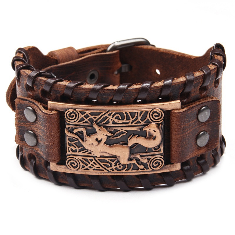 Nordic Viking Fashion Pria Retro Fox Amulet Gelang / Aksesoris Perhiasan