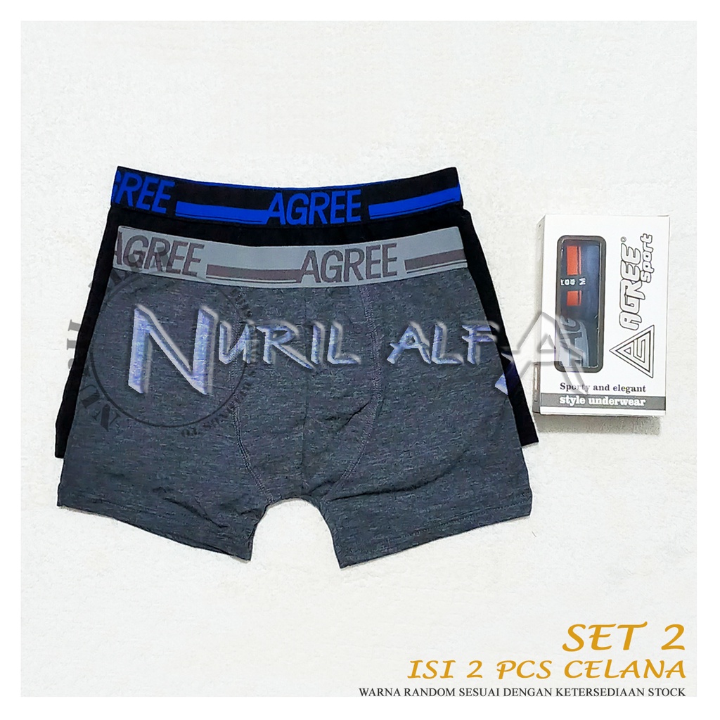 3 Celana Dalam Pria AGREE BOXER OC08AGOU CD Underwear Pakaian Dalam