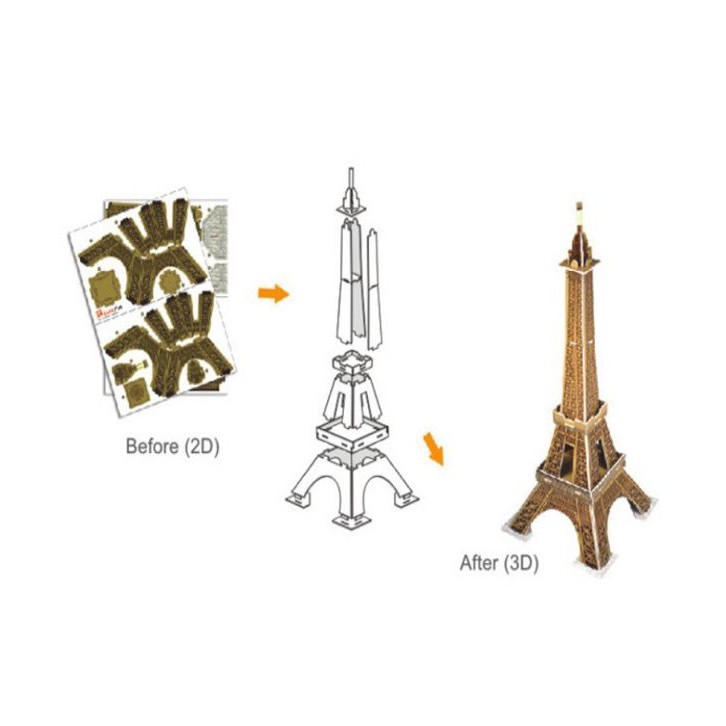 Mainan Puzzle | Eiffel Tower | Mainan Keterampilan Anak - Jigsaw - Bangunan Terkenal