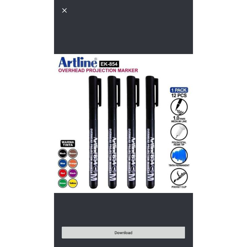 

Spidol Permanent OHP Medium Artline EK854