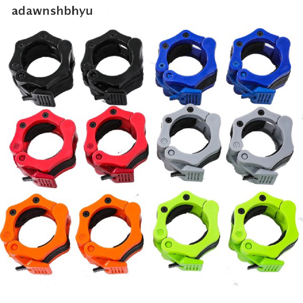 Adawnshbhyu 1pasang 2 &quot;Spinlock Collars Barbel Collar Lock Dumbell Clips Clamp Angkat Berat