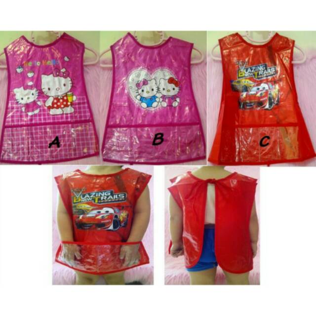 Sleber anak / Celemek makan anak bahan mika model baju