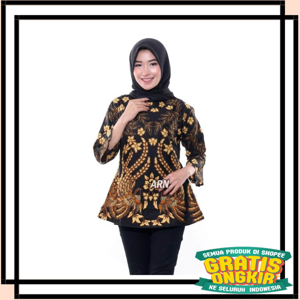BUAT KONDANGAN ARISAN PERNIKAHAN COUPLE PASANGAN / ATASAN BATIK WANITA MOTIF PADI SERAGAM BATIK