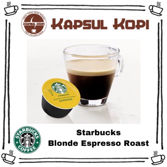 

Starbucks Blonde Espresso Roast Ecer Kapsul Kopi Nescafe Dolce Gusto Coffee Capsule Import