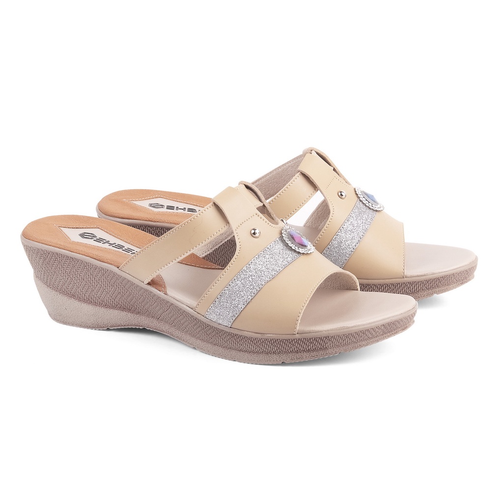 EHBERS Sandal Selop Wanita Terbaru Original Cream