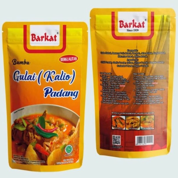 

Barkat - Bumbu Gulai Kalio 250gr 100% Asli Padang