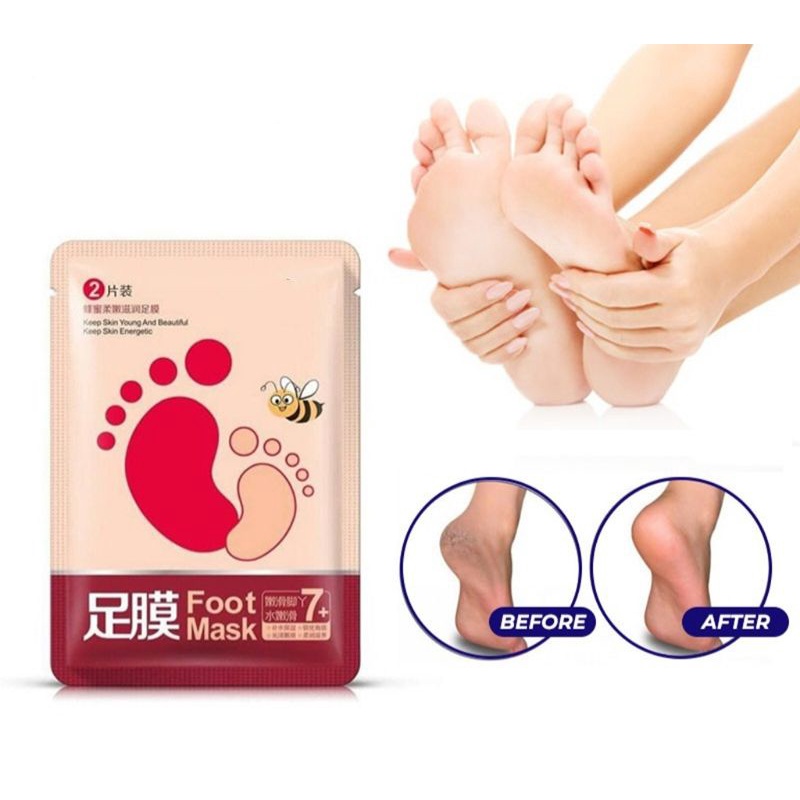 Masker Kaki / Foot Mask / Masker Perawatan Kaki Merawat Kaki &amp; Tumit Kering Kasar Pecah-Pecah / Masker Kaki Melembutkan Kaki / Masker Menghaluskan Kaki / Masker Melembabkan Kaki / Masker Menghilangkan Bau Kaki &amp; Kapalan / Masker Kaki Mulus Bersih Halus