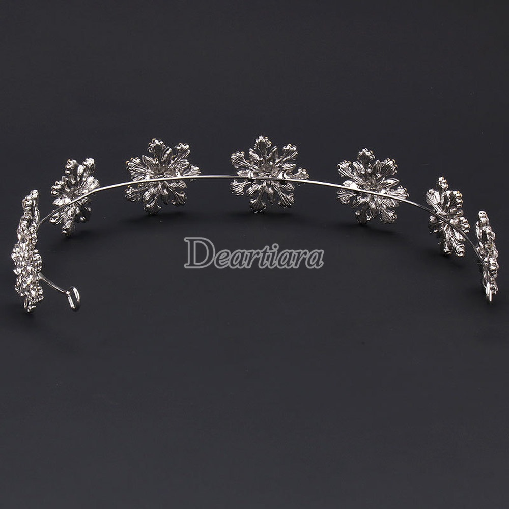 Fashion Horse Eye Alloy Rhinestone Small Snowflake Headband Bridal White Wedding Headdress Accessories