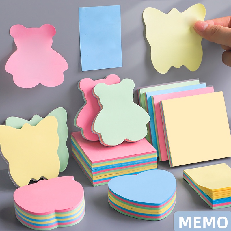 100 Lembar Sticky Note Mini Bentuk Kartun Lucu Warna Warni