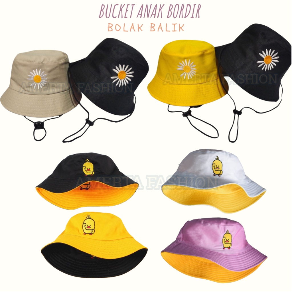 Topi Anak Perempuan Laki Laki Cowok Cewek 2 3 4 5 6 7 8 Tahun Bucket Hat Anak 1 FFD OOTD Fashion Anak Cowo Cewe Kecil Umur Balita Kado Kids Aksesoris Kepala Anak Lucu 1-4