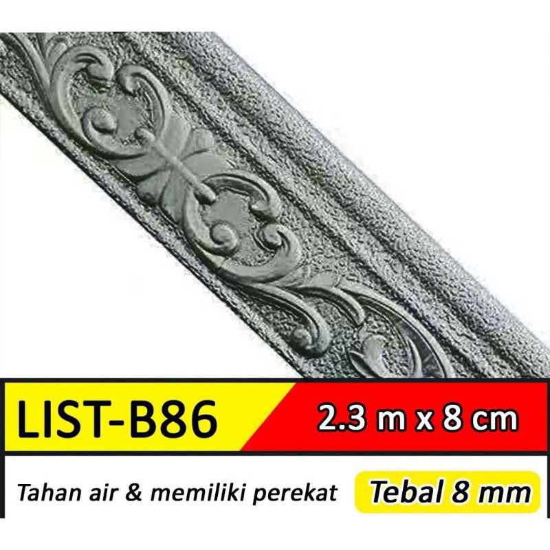 Wallpaper List Foam 3D Sticker-Ukir Abu Lebar 8cm