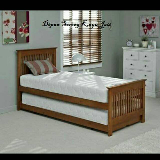 Tempat tidur sorong jati ll dipan sorong ll divan sorong ll dipan jati