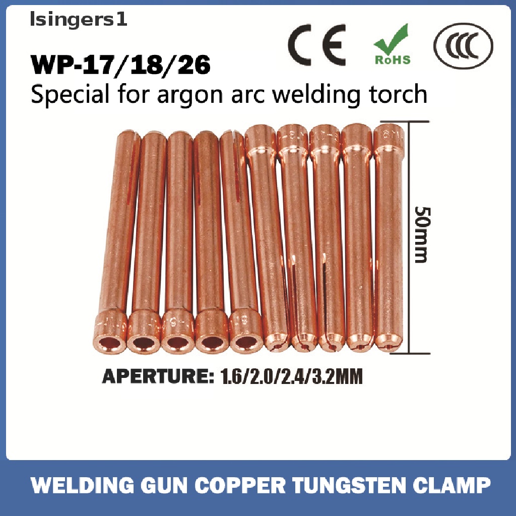 (lsingers1) Argon Weld Torch / Las Elektroda 1.6-3.2mm WP17 / 18 / 26 TIG Tungsten