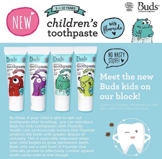 Buds Organic Baby &amp; Kids Toothpaste Oral Gel / Odol Anak &amp; Bayi