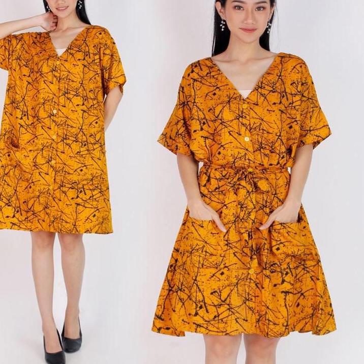 ♕ Baju Dress BIG SIZE JUMBO 2034 Kancing Depan Wanita Gemuk ibu HamiL kerja Pesta XXL XXXL Bumil Bus